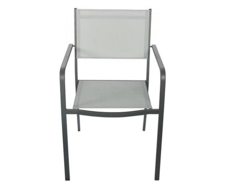 Kerti szék, acél, szürke, 54x55x86 cm