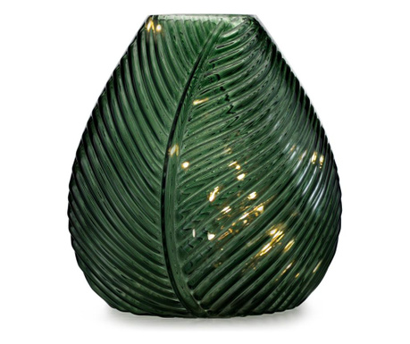 Decoratiune luminoasa cu LED Ameliahome, Lleida, sticla, verde, 14x14x15 cm