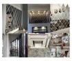 Set 58 Oglinzi Acrilice din PVC - Diamant Romb Sticker Auto-adeziv Decorativ pentru Baie Living si Bucatarie 100 x 100 cm