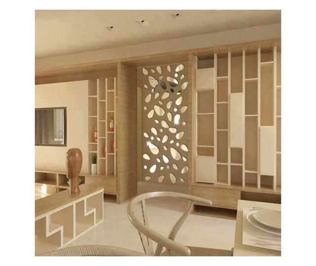 Set Oglinzi Design 3D Silver Piatra Cubica MyStyle - Oglinzi Decorative Acrilice Luxury Home 12 buc/set