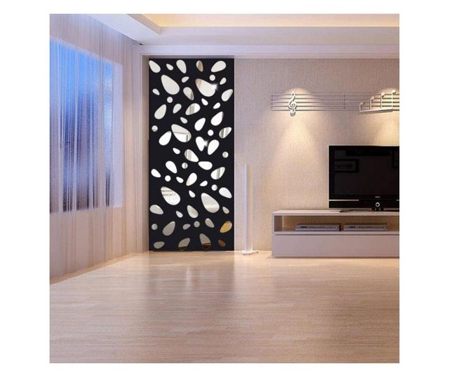 Set Oglinzi Design 3D Silver Piatra Cubica MyStyle - Oglinzi Decorative Acrilice Luxury Home 12 buc/set