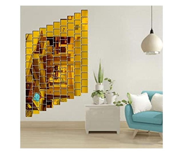 Set Oglinzi Design Patrat - Oglinzi Decorative Acrilice 4/4 Gold 100 buc