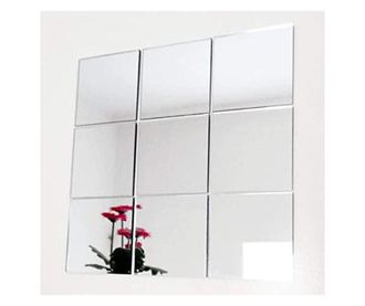 Set Oglinzi Design Patrat Silver 10x10cm - Oglinzi Decorative Acrilice Luxury Home 10 bucati/set