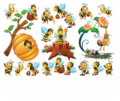 Set stickere decorative perete copii, albinutele, 60x90 cm