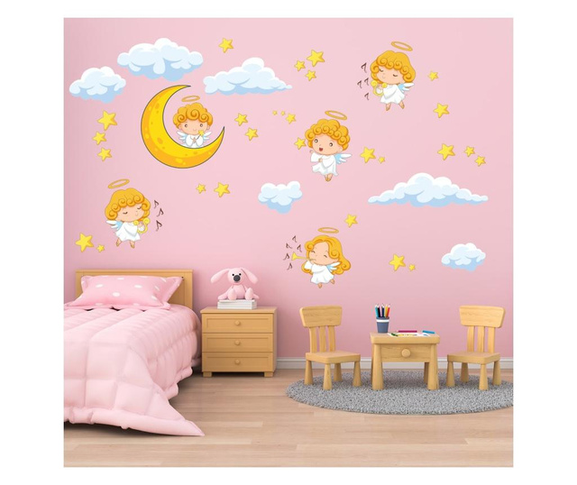 Set stickere decorative perete copii, ingerasii, 60x90 cm