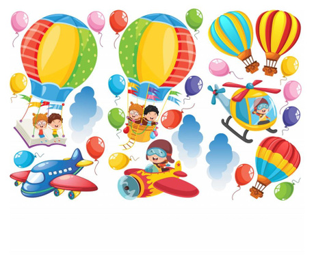 Set stickere decorative perete copii, baloane, 60x90 cm