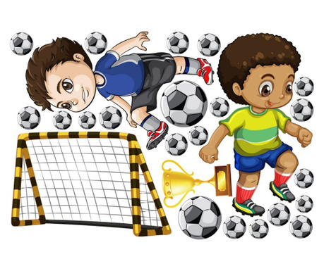 Set stickere decorative perete copii, fotbalisti, 60x90 cm