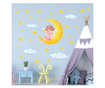 Set stickere decorative perete copii, zana pe luna cu stele, 60x90 cm