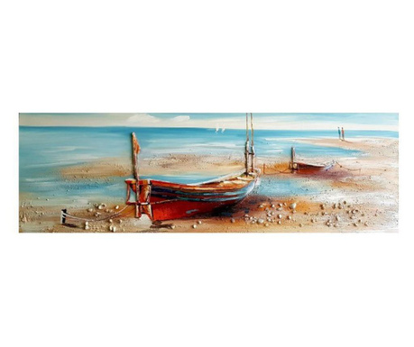 Картина "Лодки" 3D релеф 50х150