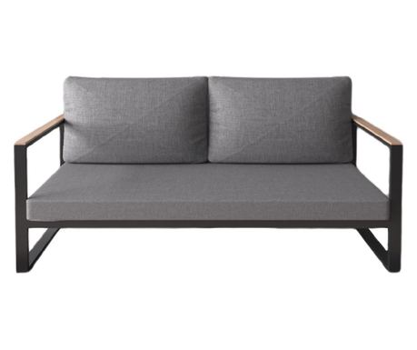 Canapea confortabila fixa cu 2 locuri, EHA, 60x126x85 cm, gri