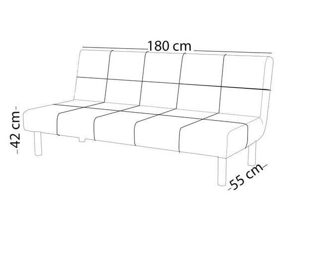 Canapea extensibila moderna, EHA, 180x55x42 cm, rosu