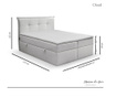 Boxspring krevet s prostorom za odlaganje Cloud 170x211 cm