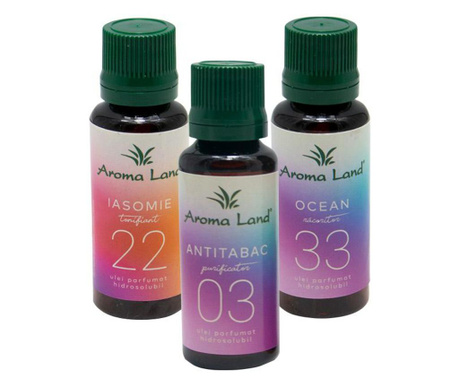 Set 3 vodotopnih olj za aromaterapijo Aroma Land