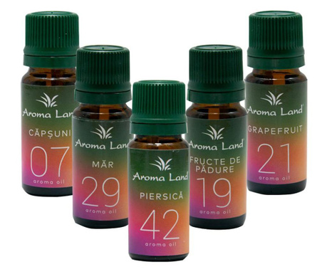 Sada 5 lahviček pro aromaterapii Aroma Land