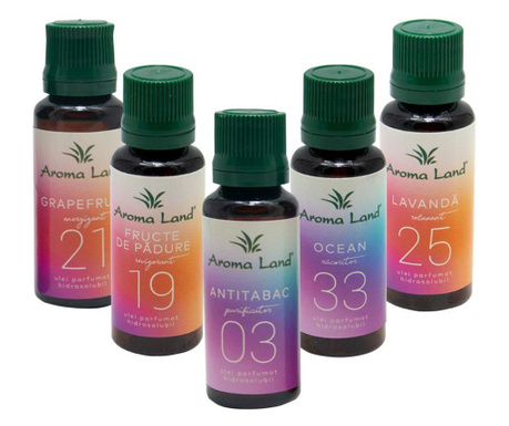 Set 5 vodotopnih olj za aromaterapijo Aroma Land
