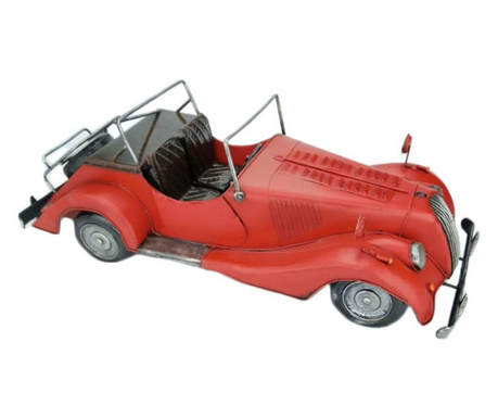 Masina vintage in miniatura decorativa, realizata manual din metal, design realist, rosie, Doty