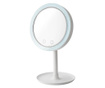 Oglinda fanlight make-up cu led, ventilator si functie touch si oglinda portabila magnetica cu functie de marire 5x, alba, Doty