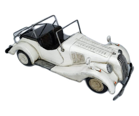 Masina vintage in miniatura decorativa, realizata manual din metal, design realist, bej Doty