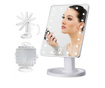 Oglinda dreptunghiulara cosmetica cu iluminare led, rotire 360 de grade, 22 cm oglinda, 16 lumini,cu baterii,usoara si eficienta