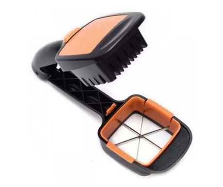 Feliator manual 5 in 1, accesorii incluse, taie, feliaza,marunteste, mic si compact, usor de utilizat, practic,negru/portocaliu