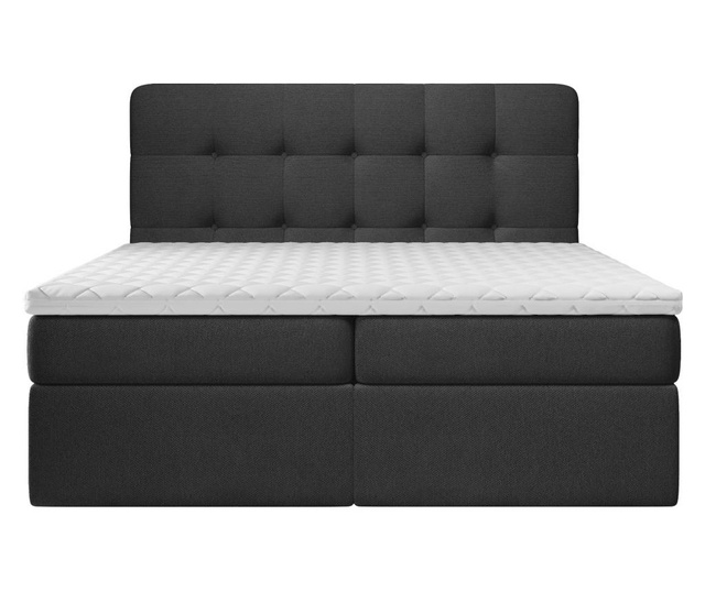 Pat boxspring cu spatiu pentru depozitare Maison De Reve, Space, Structura: fag masiv si lemn de pin modificat termic, 200x211 c