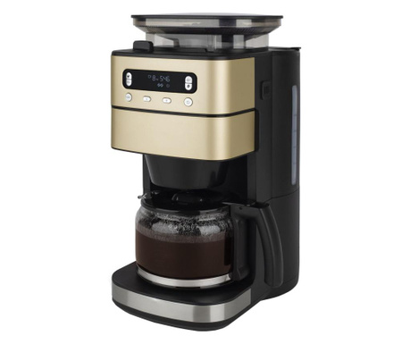 Cafetiera programabila 2 in 1, h.koenig- mgx90, negru/auriu