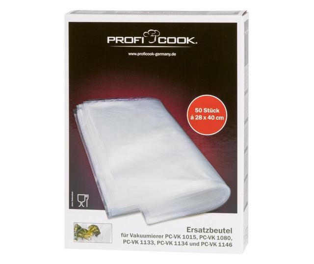 Set de 50 de pungi pentru vidat, proficook - 28 x 40 cm, 2840p