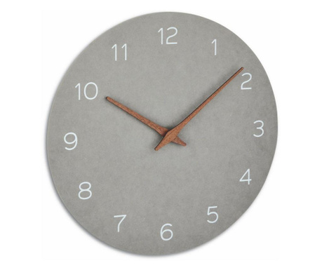 Прецизен безшумен дървен, аналогов, стенен часовник, минималистичен дизайн, сив, TFA 60.3054.10
