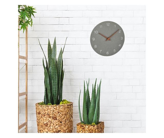 Mercaton® precíziós dekoratív óra, MDF, átmérő 30,2 cm, falra rögzíthető, kvarc szerkezet, szürke