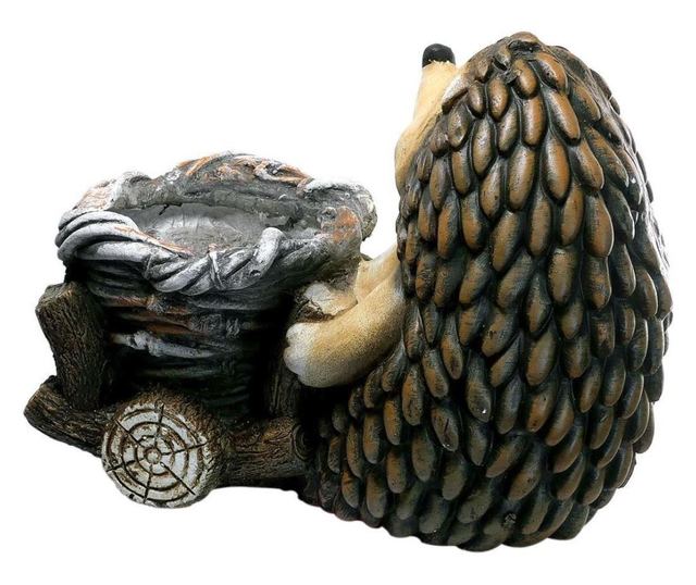 Decoratiune gradina, ceramica, arici cu cos, 37.5x21x27 cm 