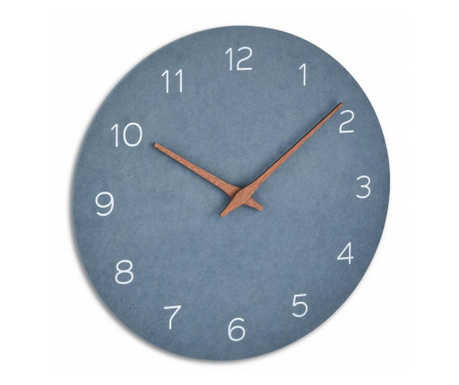 Безшумен прецизен дървен часовник, аналогов, стенен, минималистичен дизайн, син, MCT 60.3054.06