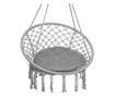 Hamac brazilian, tip scaun, cu perna, gri, max 150 kg, 79x80x120 cm, springos