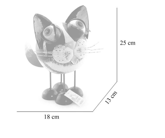 Decoratiune gradina, metalica, pisica, 18x13x25 cm