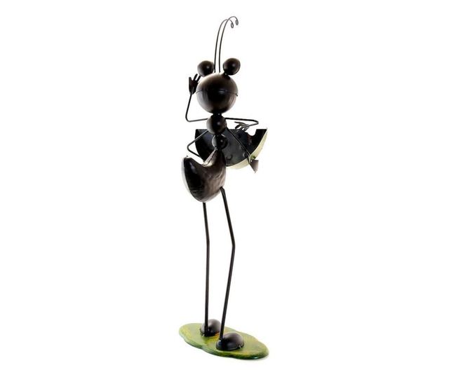 Decoratiune gradina, metalica, furnica cu pepene, 21x18x61 cm