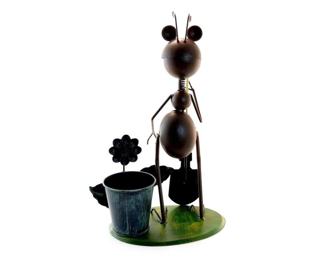 MCT градинска декорация, металик, мравка с лопата, 26x14x40 см