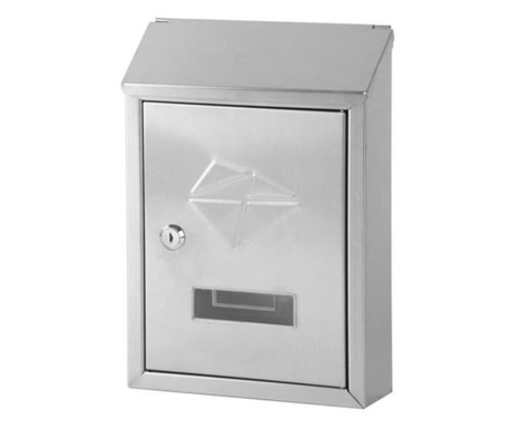Пощенска кутия, дупки на гърба, неръждаема стомана, 21,5x7x30,5 см, MCT 2262