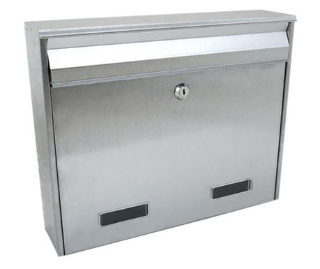 Пощенска кутия, неръждаема стомана, сребро, формат C4, 36x9x29 см, Damech