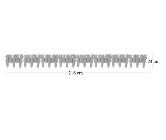 Palisada/bordura pentru gradina, maro, set 8 buc, 27x24 cm, 2.16 m