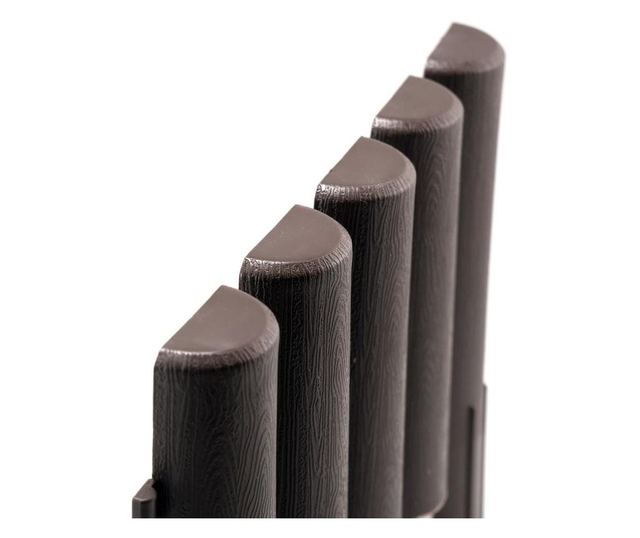 Palisada/bordura pentru gradina, maro, set 8 buc, 27x24 cm, 2.16 m