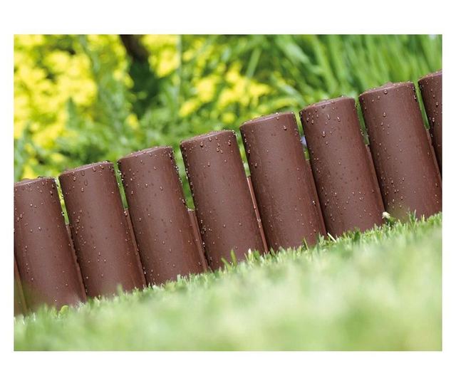 Palisada/bordura pentru gradina, maro, set 8 buc, 27x24 cm, 2.16 m