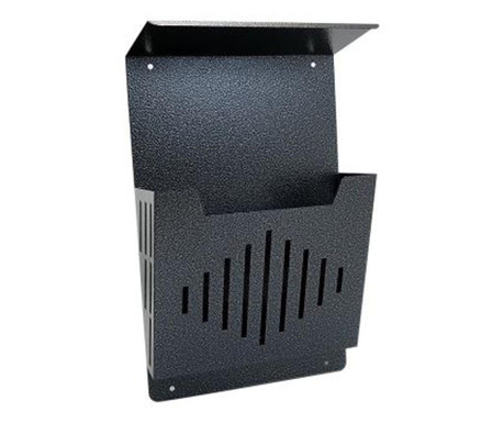 Кошница / рекламна кутия, за вестници, с покрив, сив, формат А4, 34x11.5x33 см, Damech