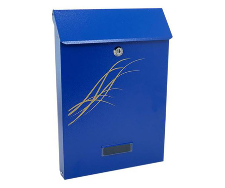 Пощенска кутия, синя, формат C4, 25x6.5x35.5 см, Damech