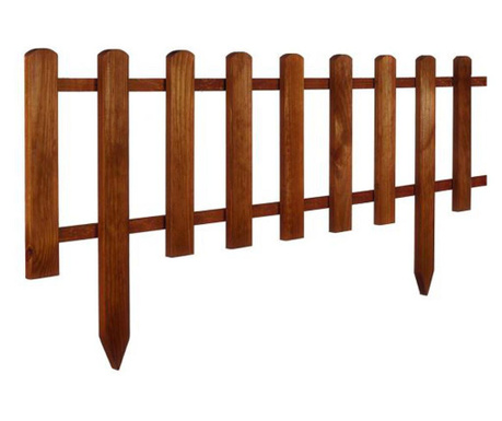 Декоративна градинска ограда от обработено дърво Mercaton® с 9 дървени дъски, 104x30 см, кафява