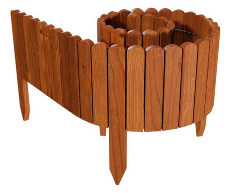 Декоративна дървена градинска ограда Mercaton® с 5 фиксиращи летви, 200×30 см, кафява