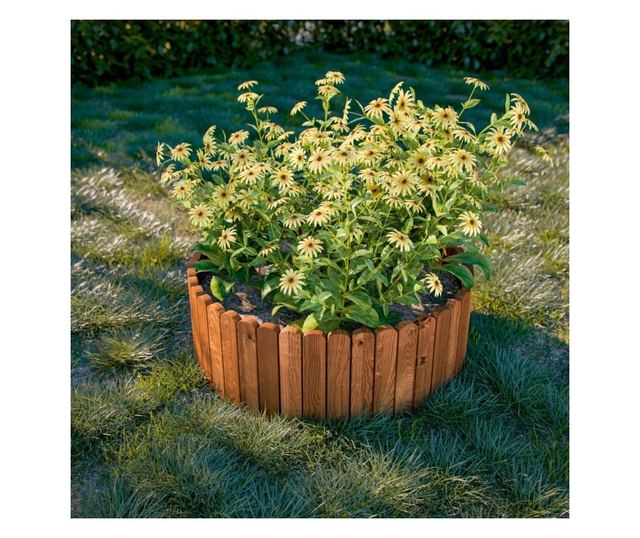 Gard de gradina decorativ din lemn, maro, 200x30 cm