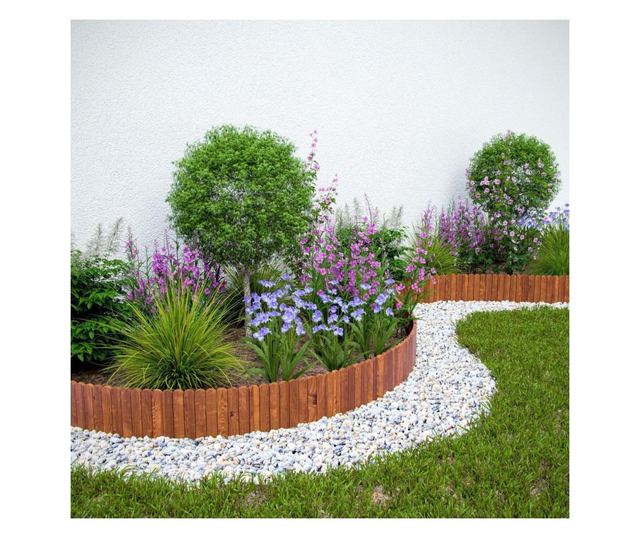 Gard de gradina decorativ din lemn, maro, 200x30 cm