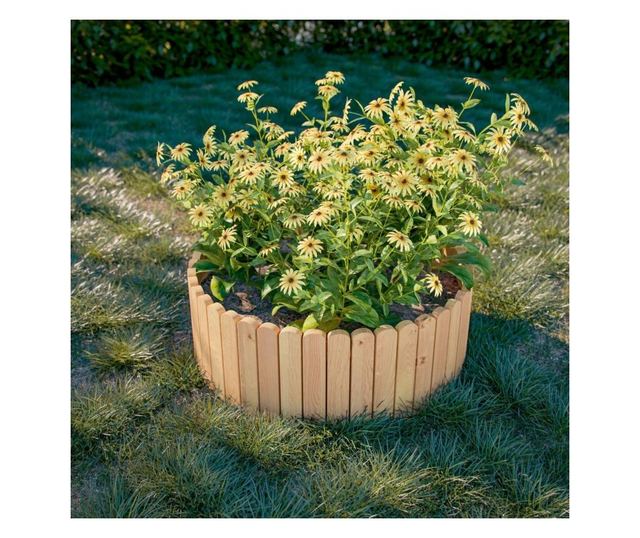 Gard de gradina decorativ din lemn, natur, 200x40 cm