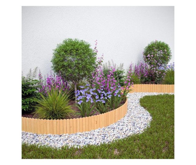 Gard de gradina decorativ din lemn, natur, 200x40 cm