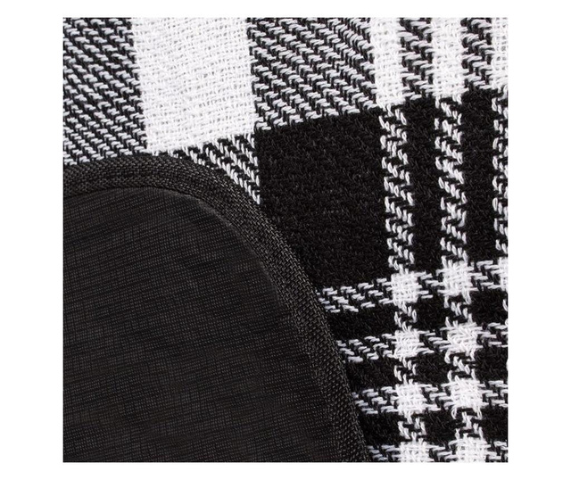 Одеяло за пикник, каре модел, черно и бяло, 200x200 см, Springos