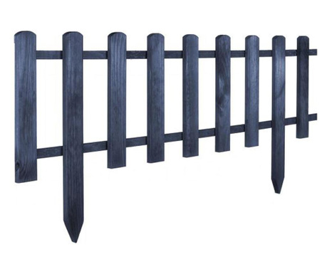 Gard de gradina decorativ, din lemn distantat, antracit, 104x40 cm